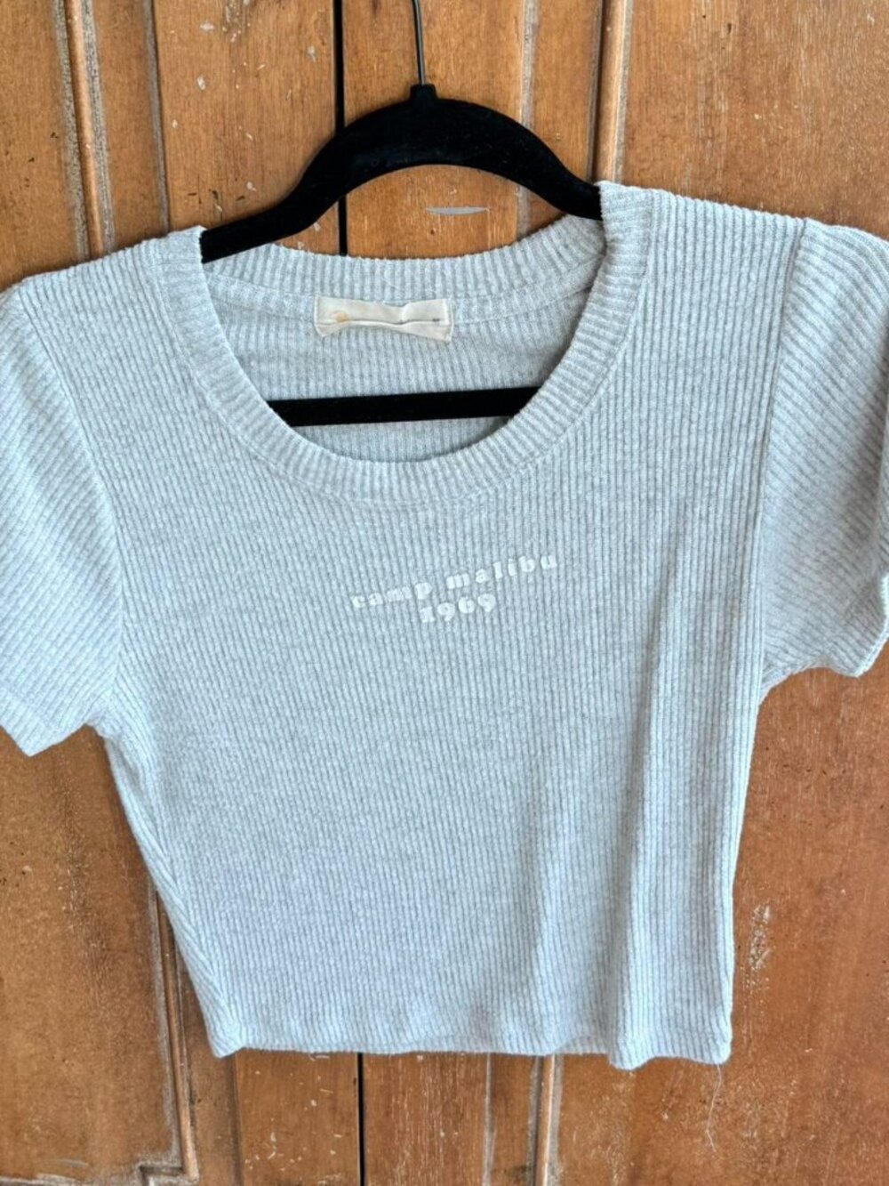 Women's Grey and Cream Crop-top